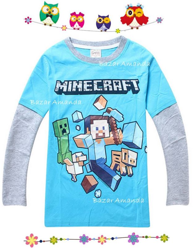 Minecraft Polera Celeste
