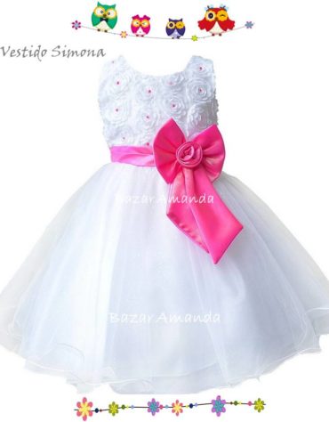 Vestido Bautizo Simona Fucsia 1