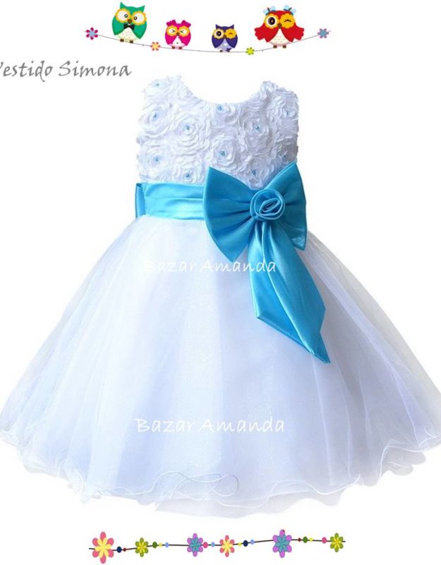 Vestido Bautizo Simona Celeste 1