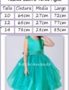 Vestido Sadira verde agua medidas