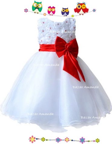 Vestido Bautizo SImona Rojo