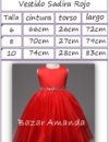 Vestido Sadira rojo medidas