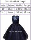 Vestido Largo Ainoa Azul medidas