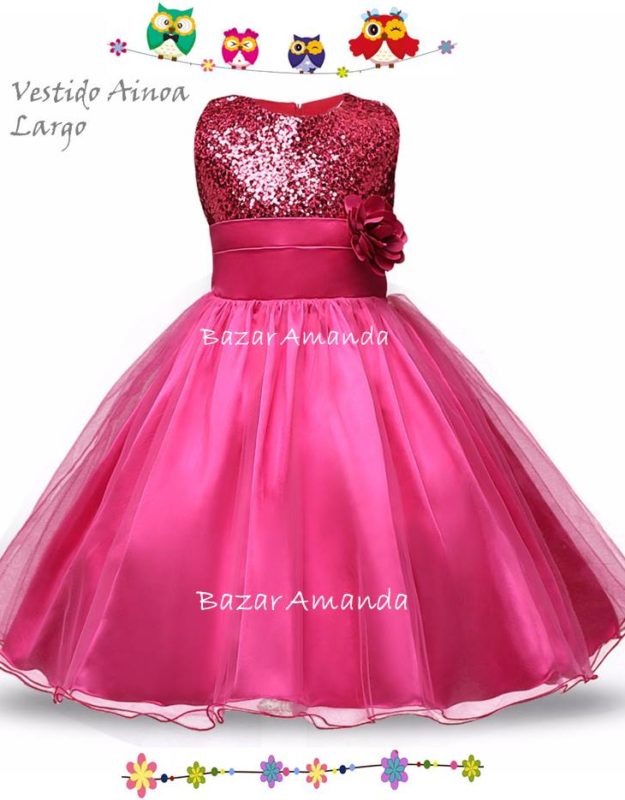 Vestido Largo Ainoa Fucsia 3