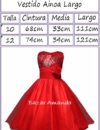 Vestido Largo Ainoa Rojo medidas