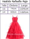 Vestido Rafaella Rojo medidas